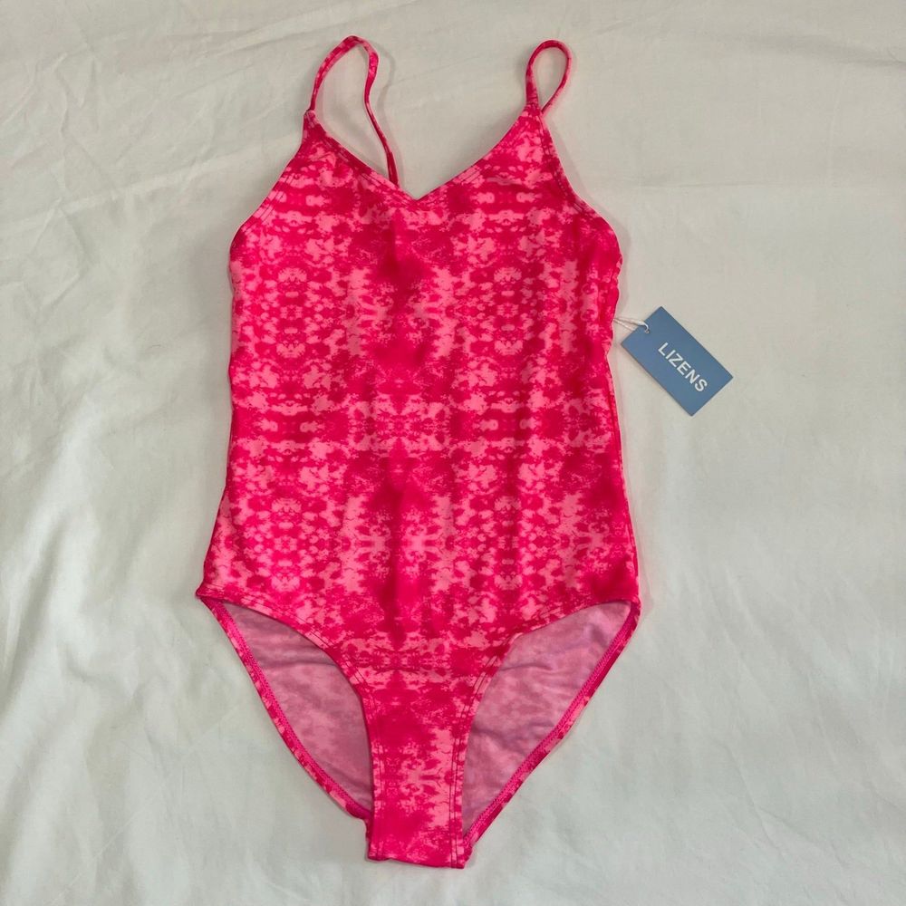 Girls Pink Tie Dye One Piece Swimsuit NWT